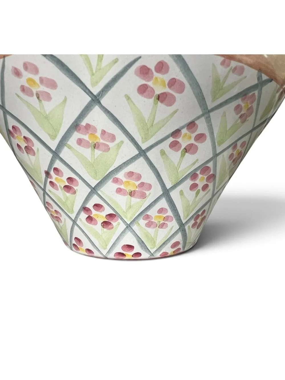 Vintage 1989 MacKenzie-Childs Heather Pattern Large Ceramic Pitcher – 11.75”